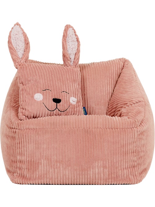 Pouf poltrona per bambini con cuscino a forma di animale coordinato in velluto a coste - icon - Kiabi