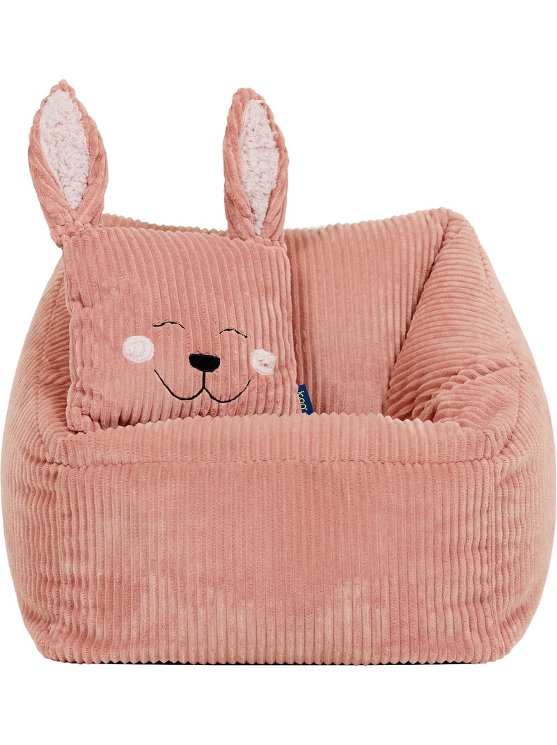 Pouf poltrona per bambini con cuscino a forma di animale coordinato in velluto a coste - icon Rosa chiaro - Kiabi