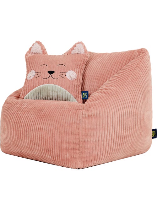 Pouf poltrona per bambini con cuscino a forma di animale coordinato in velluto a coste - icon - Kiabi