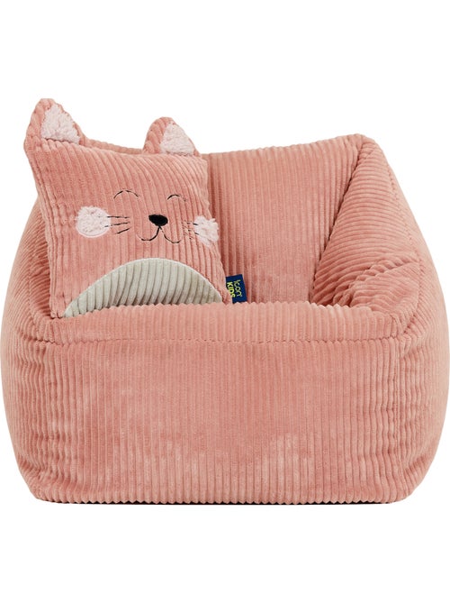 Pouf poltrona per bambini con cuscino a forma di animale coordinato in velluto a coste - icon - Kiabi