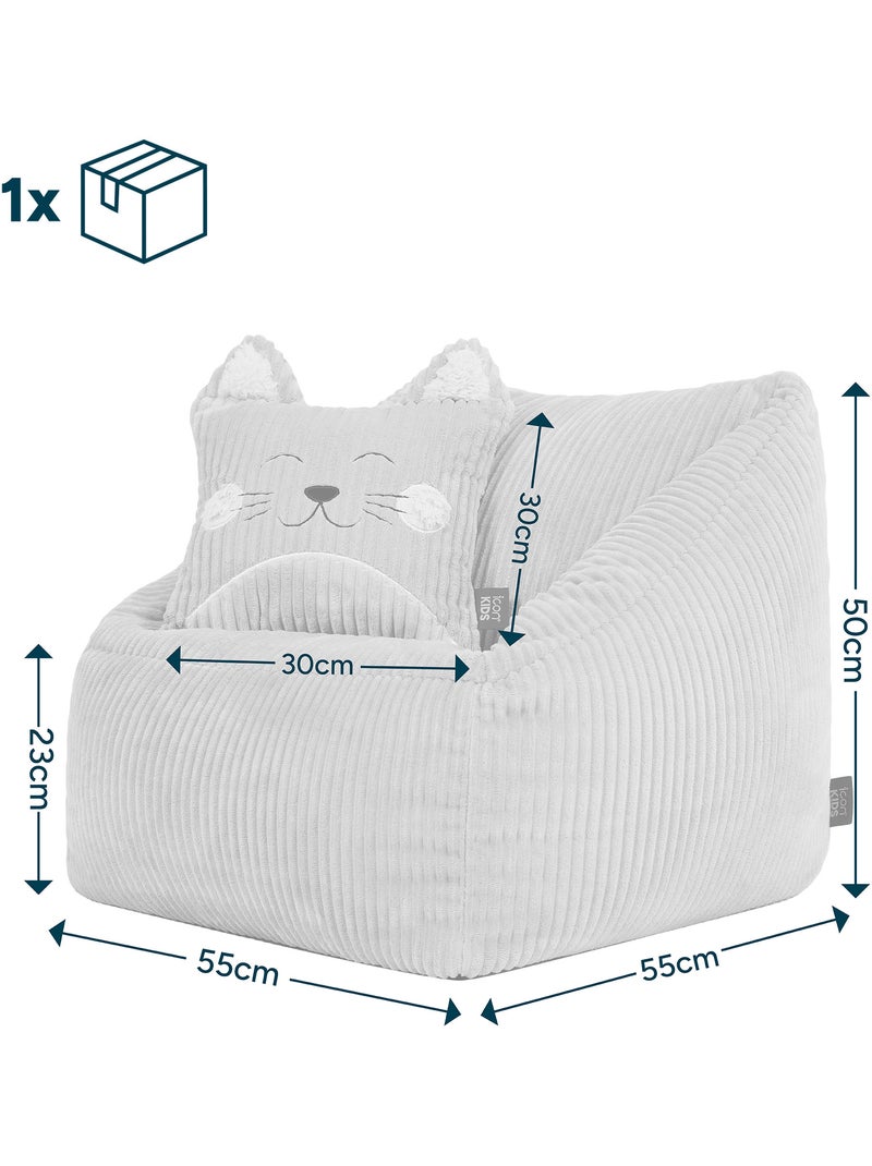 Pouf poltrona per bambini con cuscino a forma di animale coordinato in velluto a coste - icon Rosa - Kiabi