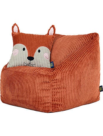Pouf poltrona per bambini con cuscino a forma di animale coordinato in velluto a coste - icon