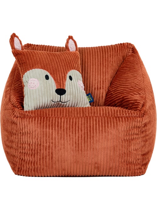 Pouf poltrona per bambini con cuscino a forma di animale coordinato in velluto a coste - icon - Kiabi