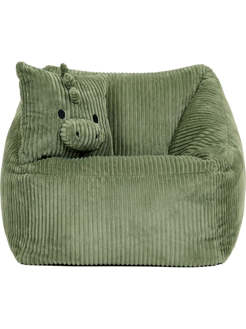 Pouf poltrona per bambini con cuscino a forma di animale coordinato in velluto a coste - icon Verde salvia - Kiabi