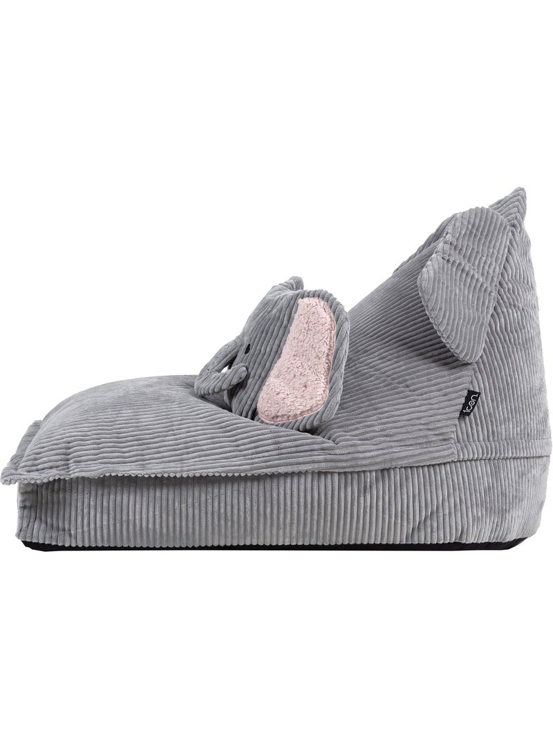 Pouf poltrona per bambini con cuscino abbinato in velluto a coste - icon Grigio chiaro - Kiabi