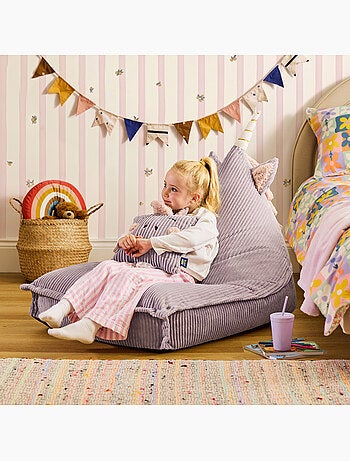 Pouf poltrona per bambini con cuscino abbinato in velluto a coste - icon