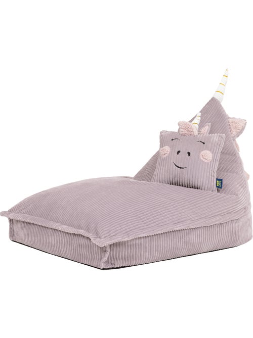 Pouf poltrona per bambini con cuscino abbinato in velluto a coste - icon - Kiabi