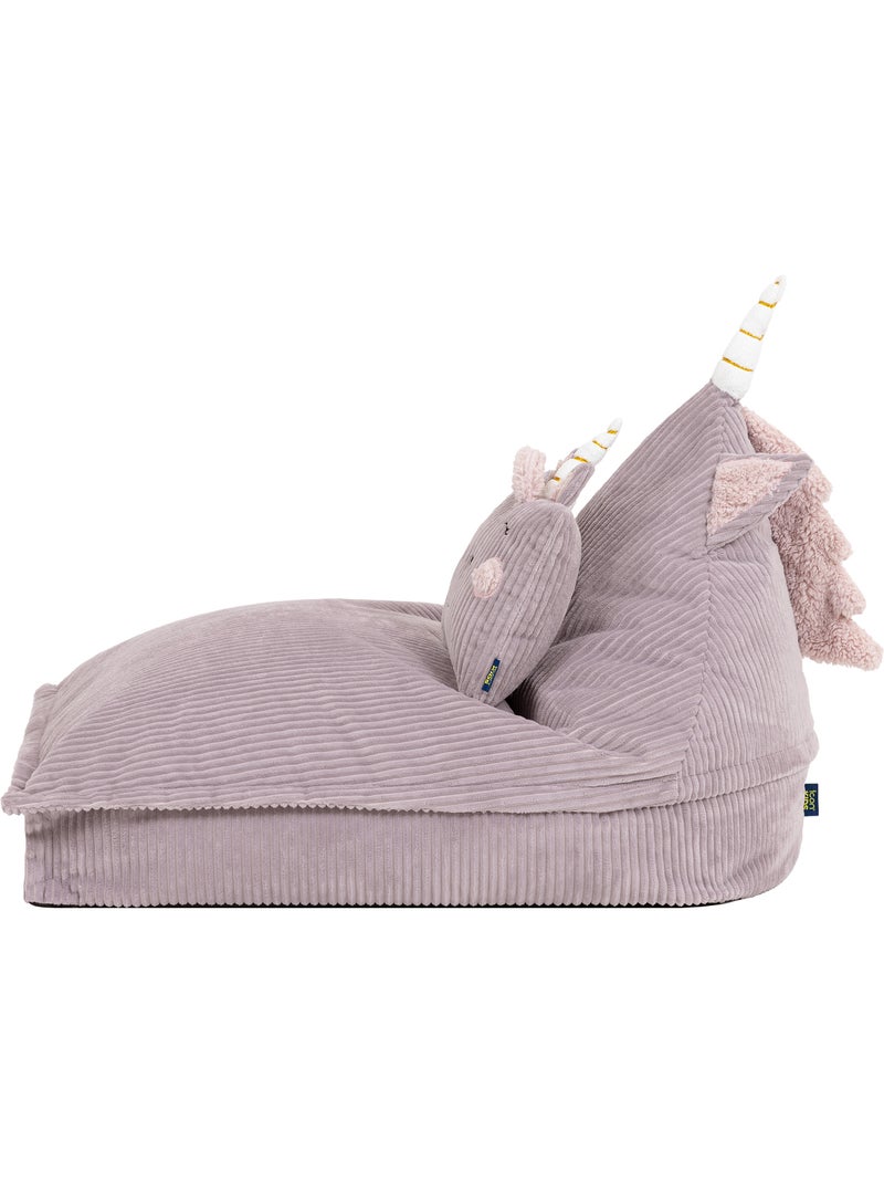 Pouf poltrona per bambini con cuscino abbinato in velluto a coste - icon Malva lilla - Kiabi