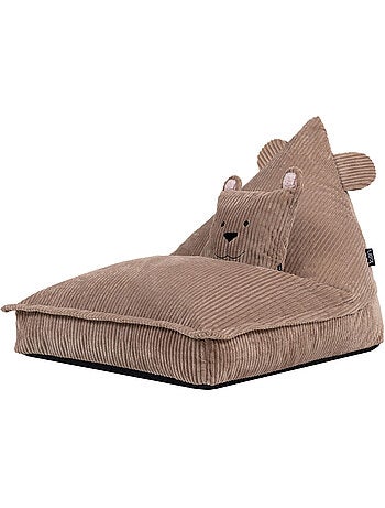 Pouf poltrona per bambini con cuscino abbinato in velluto a coste - icon