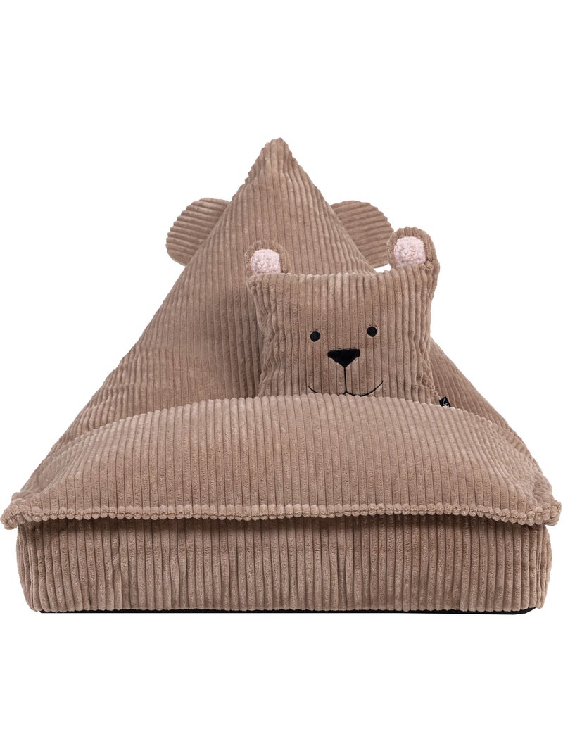 Pouf poltrona per bambini con cuscino abbinato in velluto a coste - icon Marrone chiaro - Kiabi