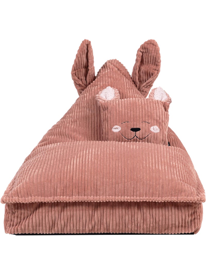 Pouf poltrona per bambini con cuscino abbinato in velluto a coste - icon Rosa chiaro - Kiabi