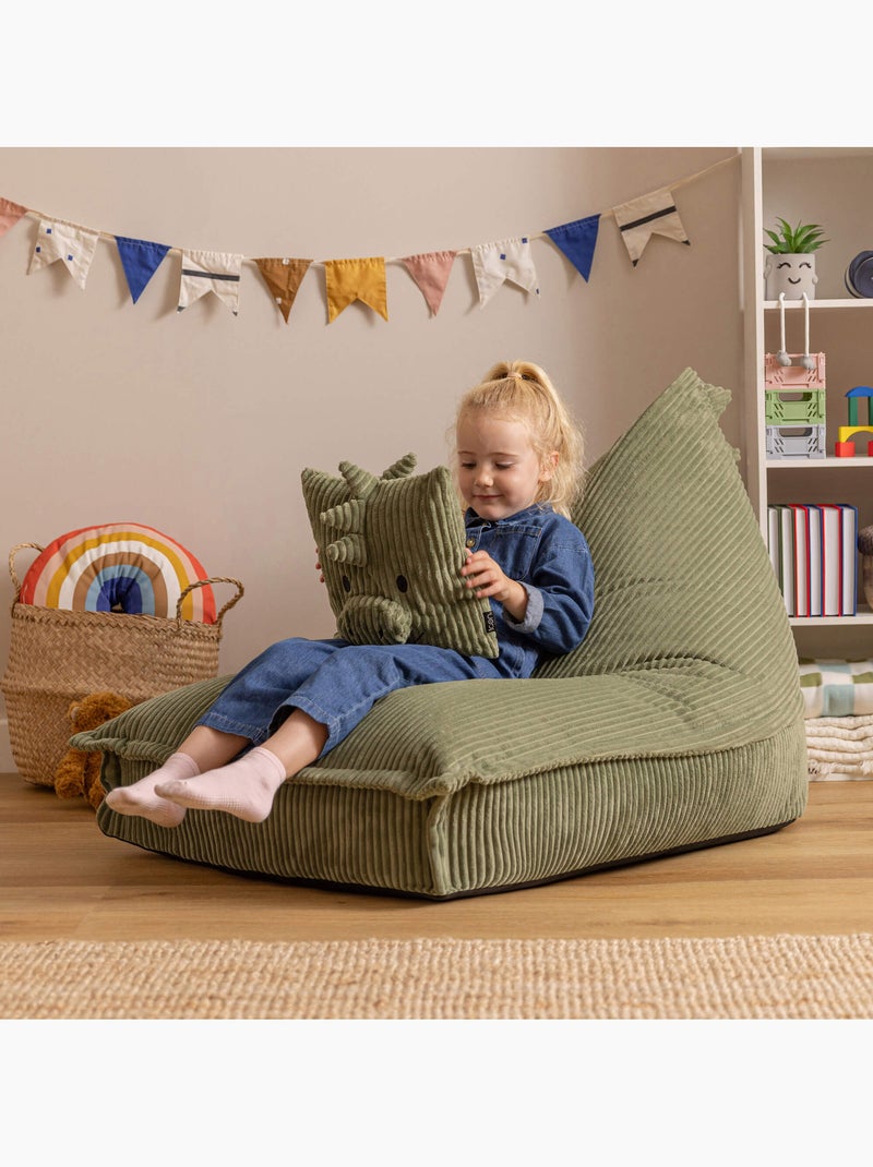 Pouf poltrona per bambini con cuscino abbinato in velluto a coste - icon Verde - Kiabi
