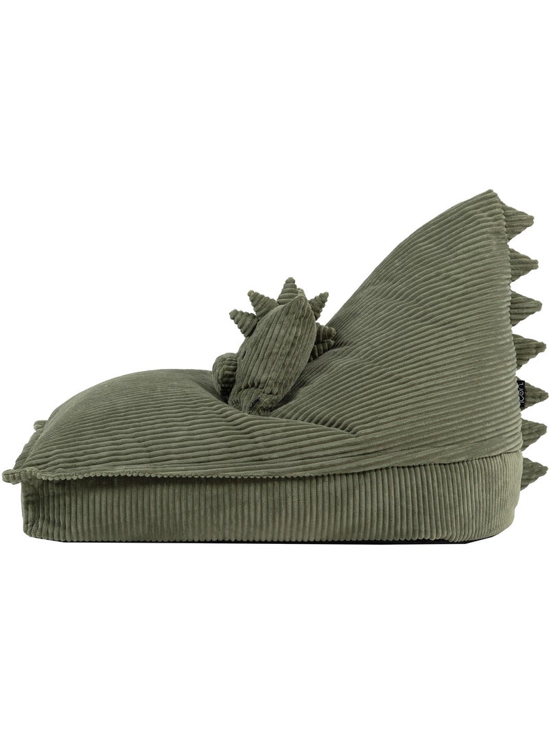 Pouf poltrona per bambini con cuscino abbinato in velluto a coste - icon Verde - Kiabi