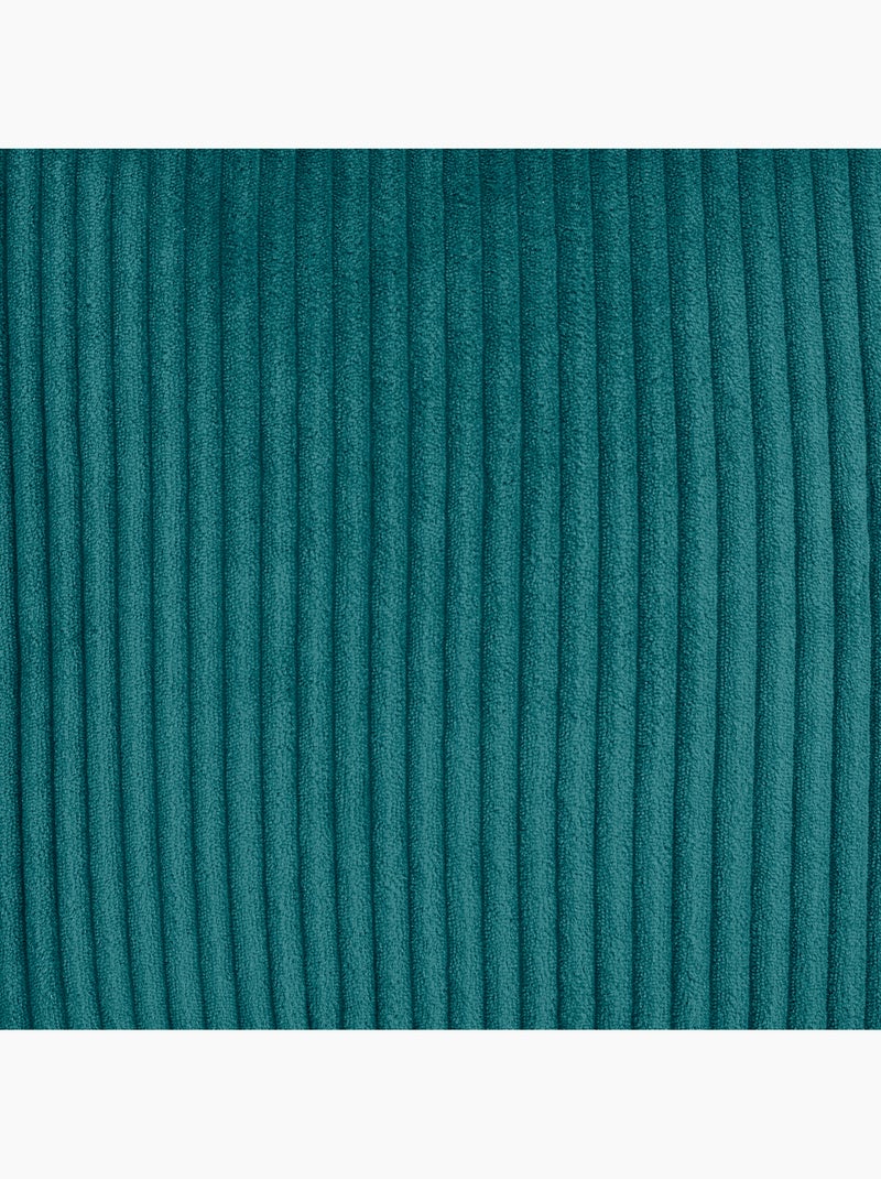 Pouf poltrona per bambini con poggiapiedi quadrato coordinato in velluto a coste - icon Blu pavone - Kiabi