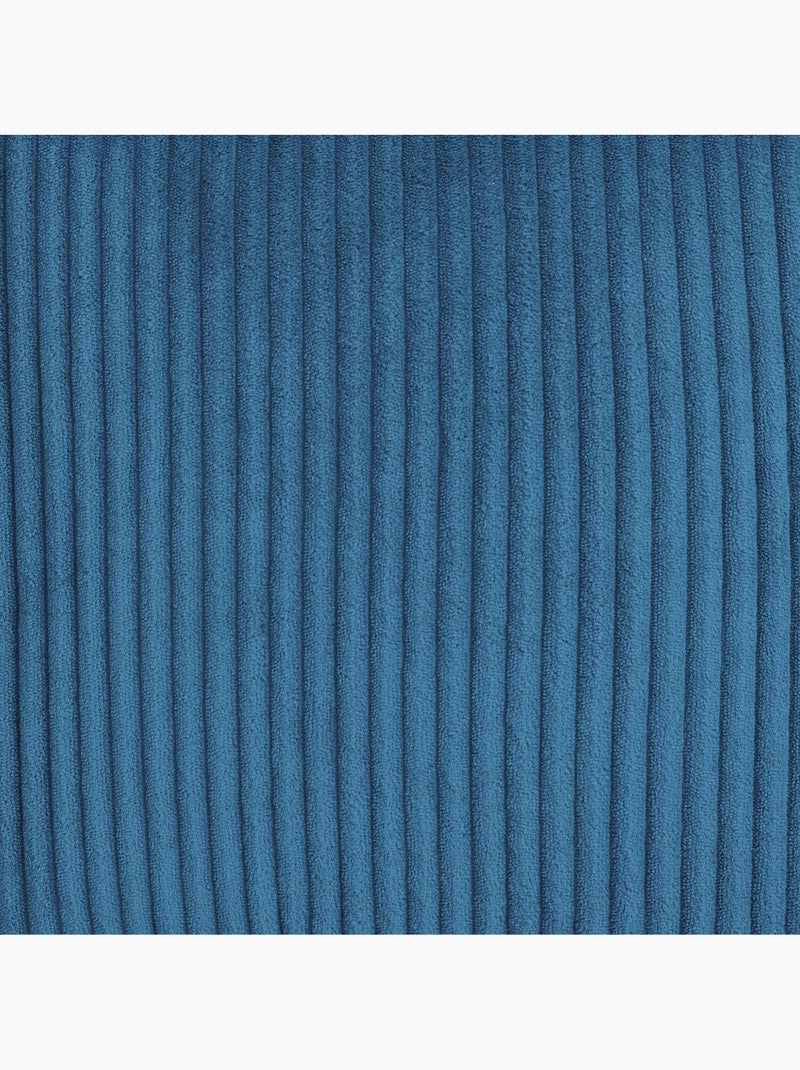 Pouf poltrona per bambini con schienale alto e poggiapiedi coordinato in velluto a coste - icon Blu jeans - Kiabi