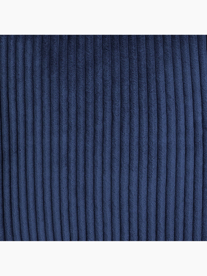 Pouf poltrona per bambini con schienale alto e poggiapiedi coordinato in velluto a coste - icon Blu marino - Kiabi