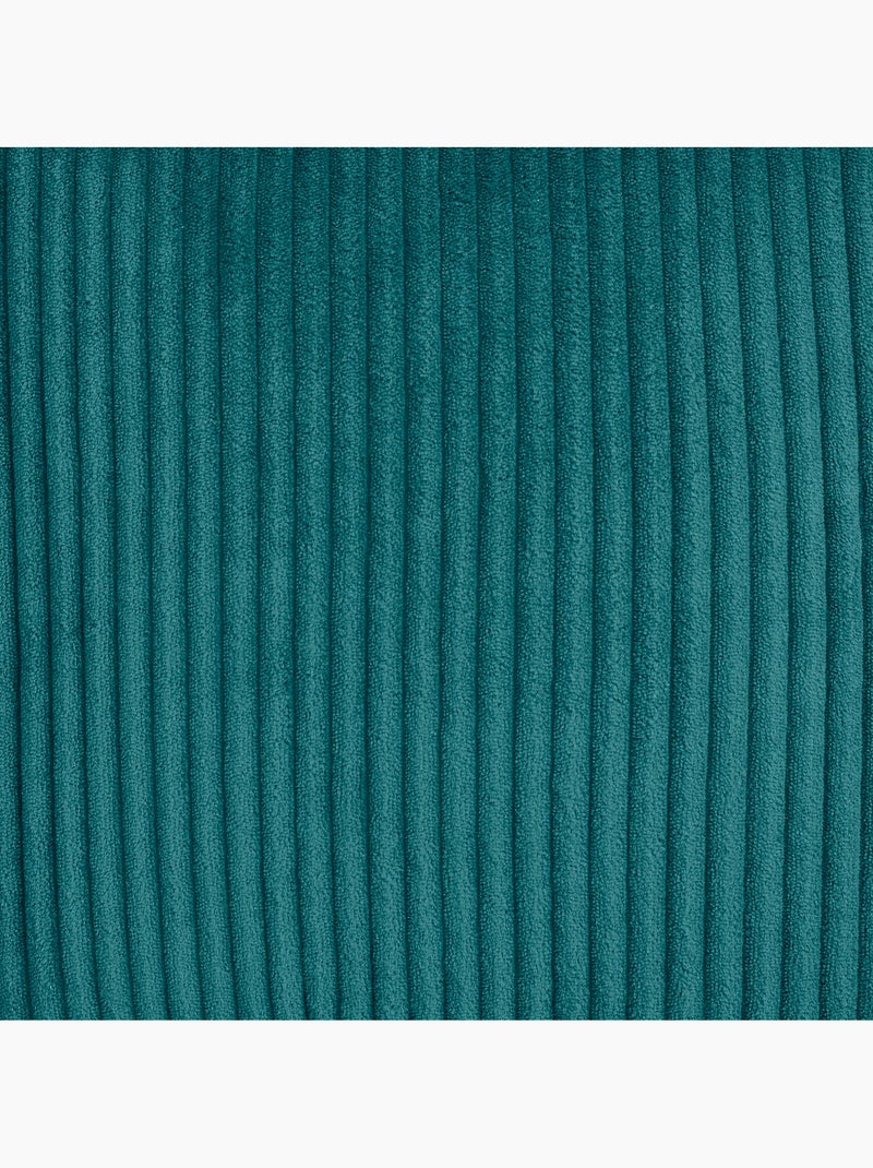 Pouf poltrona per bambini con schienale alto e poggiapiedi coordinato in velluto a coste - icon Blu pavone - Kiabi