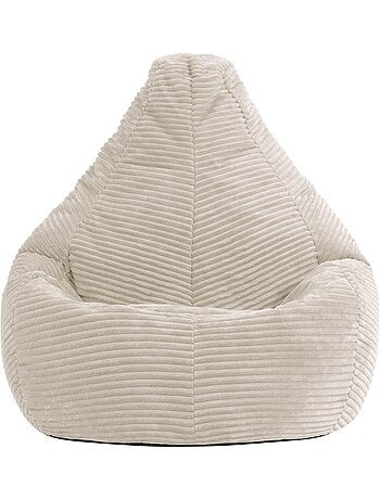 Pouf poltrona per bambini con schienale alto in velluto a coste - icon