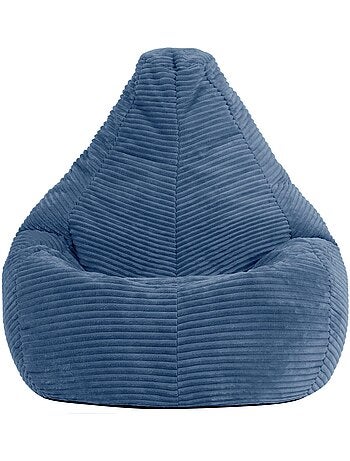 Pouf poltrona per bambini con schienale alto in velluto a coste - icon
