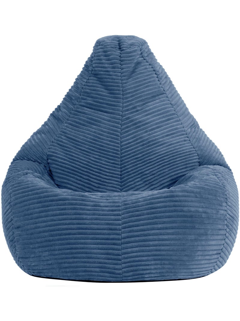 Pouf poltrona per bambini con schienale alto in velluto a coste - icon Blu jeans - Kiabi