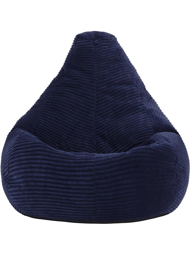 Pouf poltrona per bambini con schienale alto in velluto a coste - icon Blu marino - Kiabi