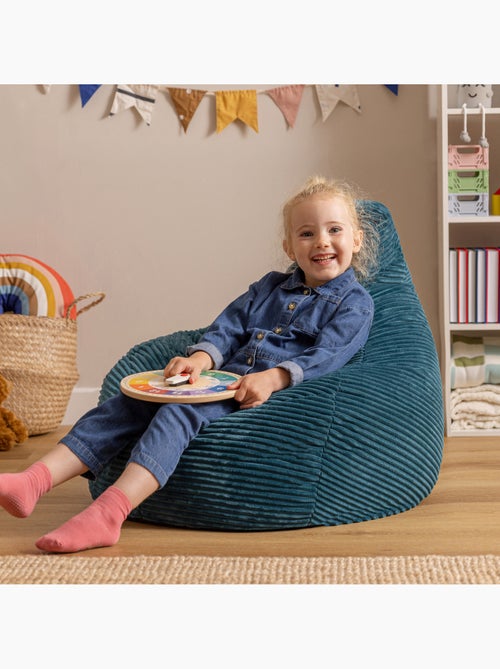 Pouf poltrona per bambini con schienale alto in velluto a coste - icon - Kiabi