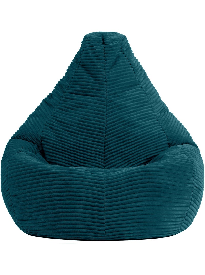 Pouf poltrona per bambini con schienale alto in velluto a coste - icon Blu pavone - Kiabi