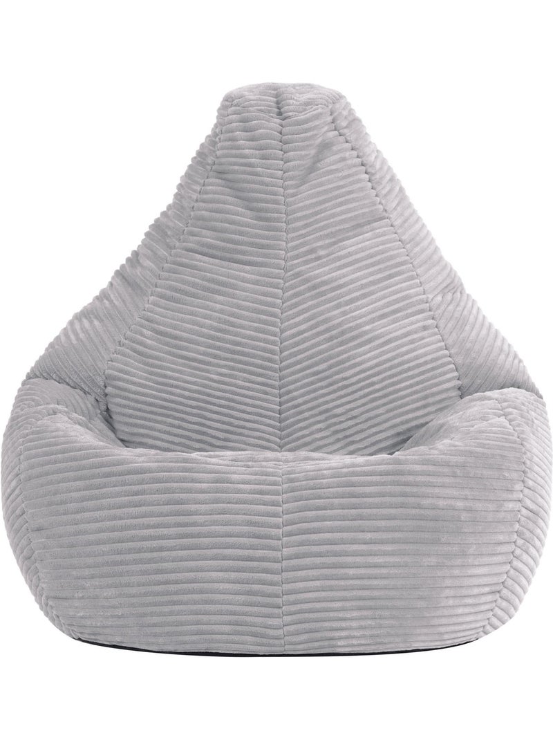 Pouf poltrona per bambini con schienale alto in velluto a coste - icon Grigio chiaro - Kiabi