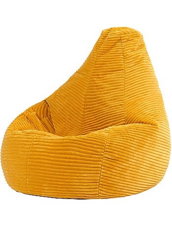 Pouf poltrona per bambini con schienale alto in velluto a coste - icon
