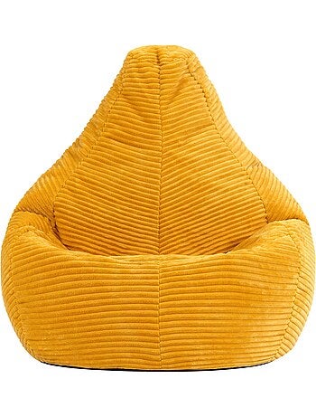 Pouf poltrona per bambini con schienale alto in velluto a coste - icon