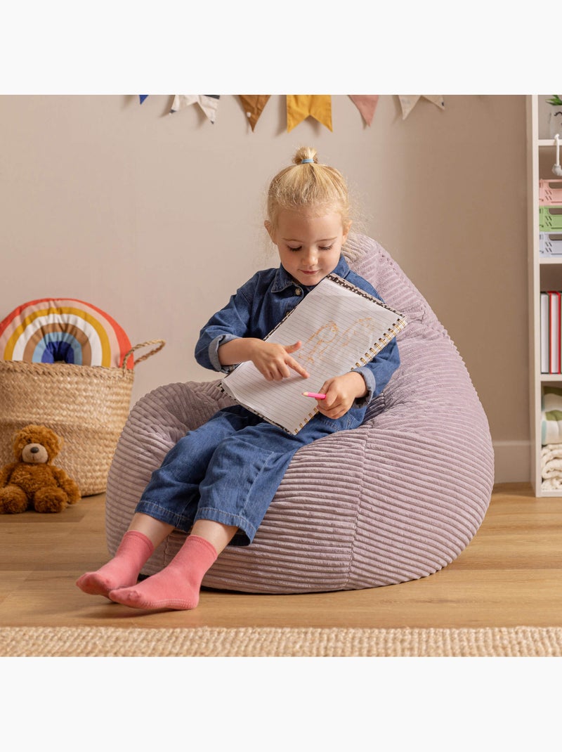 Pouf poltrona per bambini con schienale alto in velluto a coste - icon Malva lilla - Kiabi