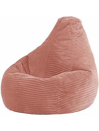 Pouf poltrona per bambini con schienale alto in velluto a coste - icon