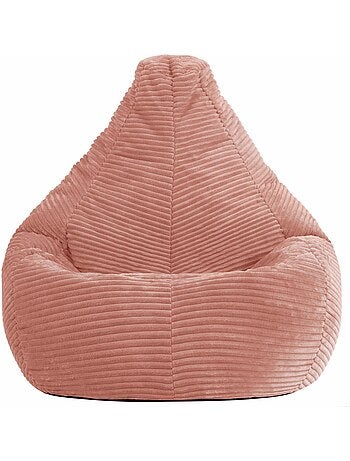 Pouf poltrona per bambini con schienale alto in velluto a coste - icon