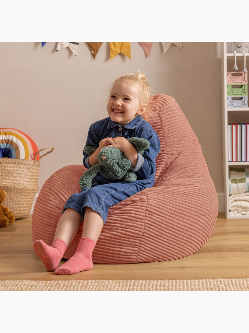 Pouf poltrona per bambini con schienale alto in velluto a coste - icon Rosa chiaro - Kiabi