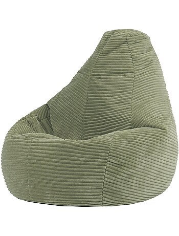 Pouf poltrona per bambini con schienale alto in velluto a coste - icon