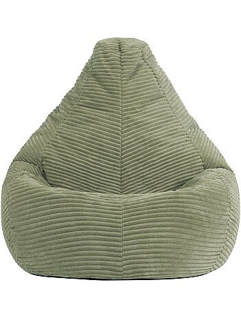 Pouf poltrona per bambini con schienale alto in velluto a coste - icon