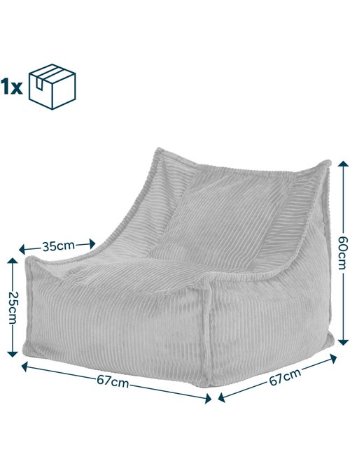 Pouf poltrona per bambini grandi in velluto a coste - icon - Kiabi