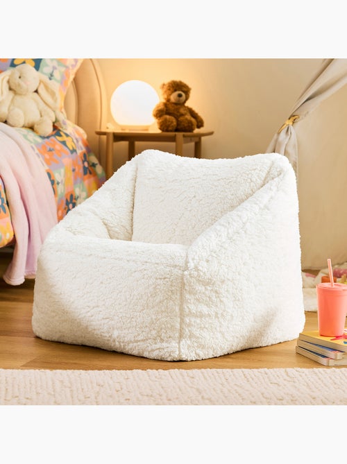 Pouf poltrona per bambini in morbido tessuto effetto peluche -icon - Kiabi