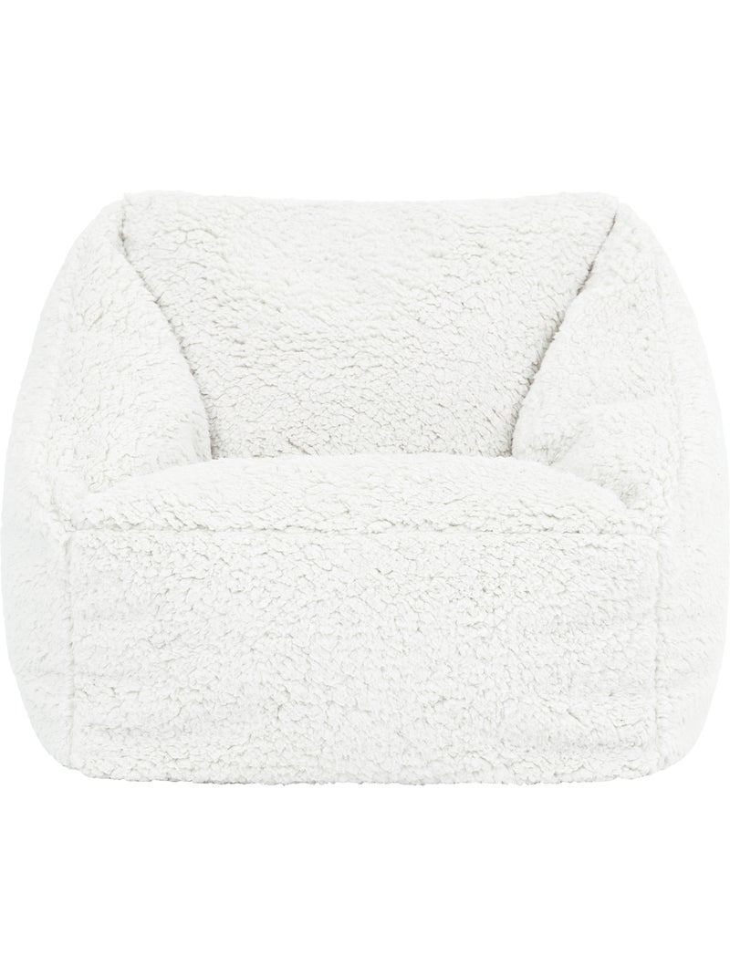 Pouf poltrona per bambini in morbido tessuto effetto peluche -icon Avorio - Kiabi