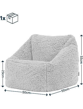 Pouf poltrona per bambini in morbido tessuto effetto peluche -icon