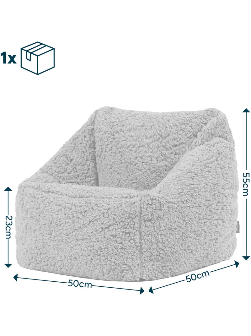 Pouf poltrona per bambini in morbido tessuto effetto peluche -icon Grigio chiaro - Kiabi