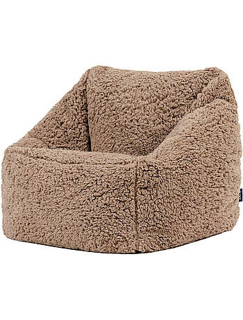Pouf poltrona per bambini in morbido tessuto effetto peluche -icon