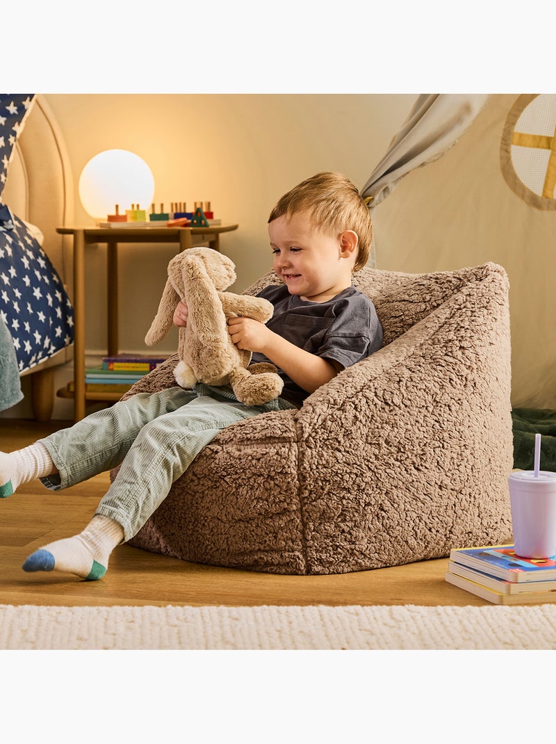 Pouf poltrona per bambini in morbido tessuto effetto peluche -icon Marrone - Kiabi