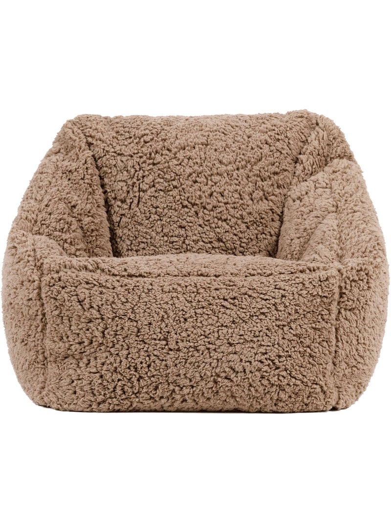 Pouf poltrona per bambini in morbido tessuto effetto peluche -icon Marrone - Kiabi