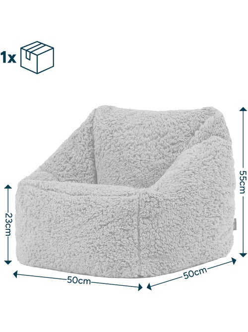 Pouf poltrona per bambini in morbido tessuto effetto peluche -icon - Kiabi