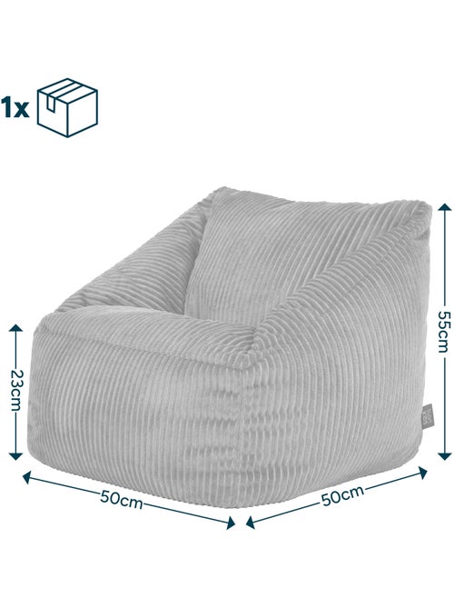 Pouf poltrona per bambini in velluto a coste - ICON - Kiabi
