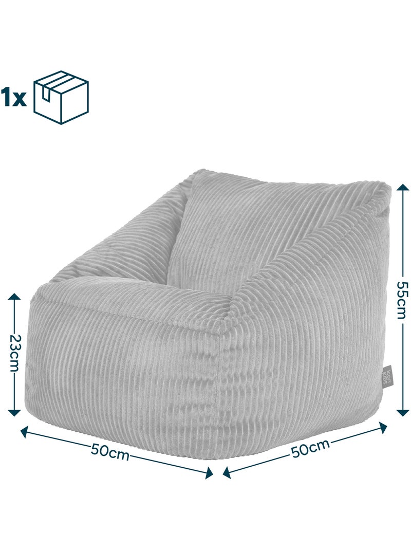 Pouf poltrona per bambini in velluto a coste - ICON Blu pavone - Kiabi