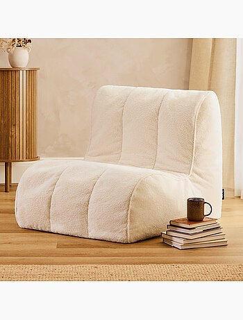 Pouf poltrona, poltrona da pavimento swoop in tessuto bouclé - icon