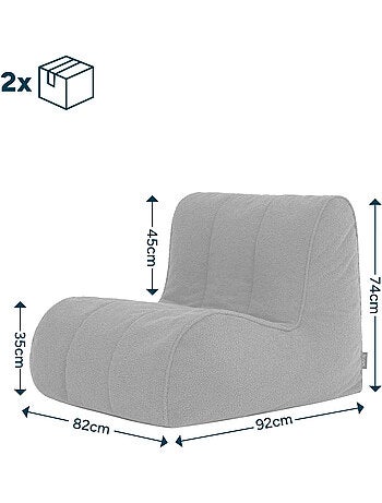 Pouf poltrona, poltrona da pavimento swoop in tessuto bouclé - icon