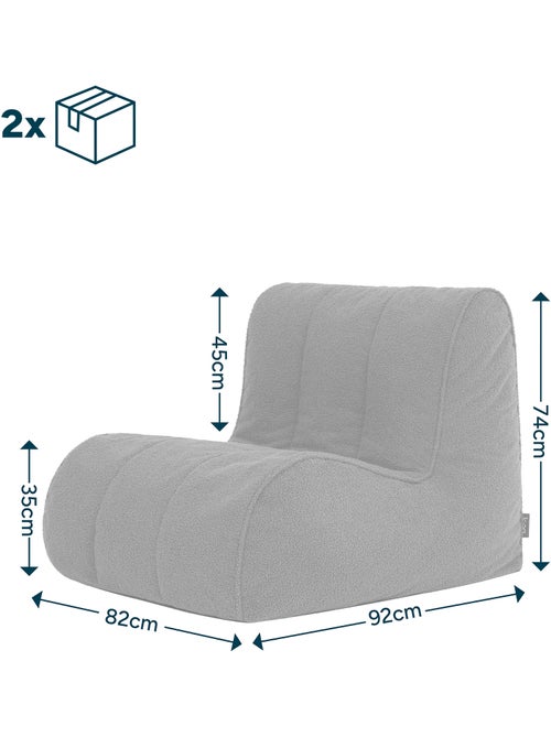 Pouf poltrona, poltrona da pavimento swoop in tessuto bouclé - icon - Kiabi